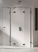New Trendy Eventa Black Chrome kabina prysznicowa przyścienna 80x90x200 przejrzyste Prawa czarny połysk EXK-6251