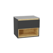 Excellent Tuto 2.0 szafka wisząca front gładki niski szary 60x50x46,5 cm blat jasny szary MLEX.2171.K.60.01SJ.GRGR