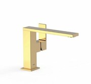 Tres CUADRO Bateria umywalkowa z boczną dźwignią złota 00620501OR