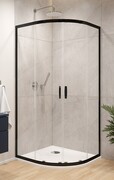 Sanplast Fris kpl-KP4/FRIS-b-M Kabina półokrągła + brodzik mineralny 80x80x192 cm czarny matowy 602-331-2250-59-400