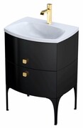 Oristo Louis szafka podumywalkowa wisząca 61x55x47 czarny połysk OR50-SD2S-62-7
