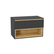 Excellent Tuto 2.0 szafka wisząca front gładki niski szary 80x50x46,5 cm blat marmur MLEX.2171.K.80.01MA.GRGR