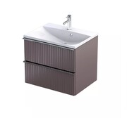 Oristo Etna szafka podumywalkowa wisząca Ryflowana 60x50x45 mokka mat OR52-SD2S-60-21R