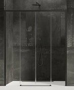 New Trendy Prime Black drzwi wnękowe podwójne 130x200 cm przejrzyste D-0359A