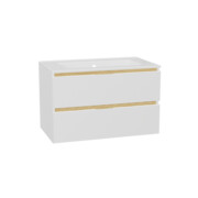 Excellent Tuto 2.0 szafka wisząca z umywalką AS front gładki niski 80x50x46,5 cm biała MLEX.2172.K.80.0136.WHWH