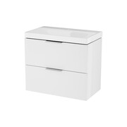 Excellent Blanko szafka 64 cm, biały połysk z umywalką z otworem na baterię, uchwyt chrom MLEX.6317.K.640.WHCR