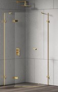 New Trendy Eventa Gold Shine kabina prysznicowa pięciokątna 90x90x200 cm przejrzyste lewa Złoty połysk EXK-4834