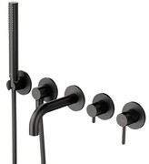 Omnires Y bateria wannowa 5-otworowa podtynkowa z krótką wylewką grafit szczotkowany Y1237/1SGR