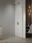 New Trendy Nesta Gold Brushed kabina Walk-In 70x200 cm wspornik kątowy złoto szczotkowane/szkło przejrzyste K-1738-WL