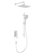 KFA MALAGA WHITE podtynkowy zestaw prysznicowy z baterią 3 funkcyjną i natryskiem przesuwnym biały 4529-301-44
