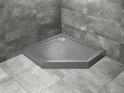 Radaway Doros Pt E Compact Stone brodzik pięciokątny 100x90x11,5cm lewy antracyt SDRPTP1090-05-64SL