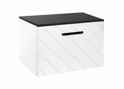 Besco Floo szafka podumywalkowa lewa 80x50x40cm biała, uchwyt czarny SUF-854-BCL