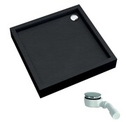 Schedpol Schedline Favory Plus brodzik kwadratowy 80x80x16cm Black Stone 3ST.F1K-8080/C/ST