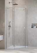 Radaway Essenza 8 Brushed Nickel Ptj kabina pięciokątna 80x90cm lewa szczotkowany nikiel 10490000-91-01L/10490400-01-01