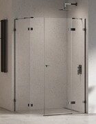 New Trendy Eventa Black Chrome kabina prysznicowa prostokątna 130x80x200 cm prawa przejrzyste czarny połysk EXK-6233