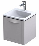 Oristo Skagen szafka z umywalką wisząca 49x50x45 piaskowy mat OR49-SD1S-50-10/UME-CE-50-91