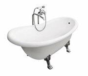 Besco Otylia Glam grafitowa 170x77 wanna wolnostojąca Retro + nogi chrom #WKO-170-GGC