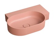 Omnires Ovo M+ umywalka nablatowa/wisząca prawa 66x44 cm coral mat OVO645UWPCO