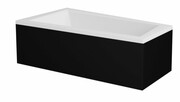 Besco Intima 160x90cm wanna asymetryczna lewa + obudowa CZARNY mat + CZARNY syfon #WAI-160-NLI/OAIT-160-NSC/19977