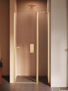 New Trendy New Soleo Gold Brushed 80x195 cm drzwi wnękowe wspornik skośny złoto szczotkowane/szkło przejrzyste D-0844A