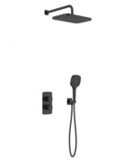KFA MALAGA BLACK podtynkowy zestaw prysznicowy z baterią termostatyczną 3 funkcyjną czarny 5759-501-81