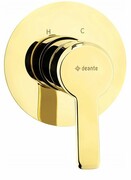 Deante Arnika Gold bateria prysznicowa podtynkowa z jednym wyjściem złota BQA Z44L