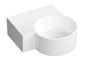 Omnires Ovo M+ umywalka nablatowa/wisząca lewa 33x34 cm biały połysk OVO335UWLBP