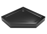 Sea Horse brodzik pentagonalny pięciokątny kompaktowy 80x80x14 cm czarny połysk BKB023PKB