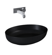 Elita Metis umywalka nablatowa ceramiczna 52x39cm black matt 145001