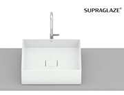 Roca Terra umywalka nablatowa 40x40 cm kwadratowa Fineceramic biały mat z powłoką SUPERGLAZE A32787YS00