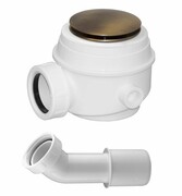 Omnires Syfon brąz antyczny brodzikowo-wannowy do brodzików z otworem 50 mm i wanien bez przelewu WB01XBR ___ RABAT W KOSZYKU! ___