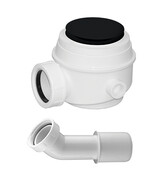 Omnires Syfon czarny brodzikowo-wannowy do brodzików z otworem 50 mm i wanien bez przelewu WB01XBL ___ RABAT W KOSZYKU! ___