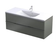 Oristo Etna szafka podumywalkowa wisząca Ryflowana 120x50x45 oliwkowy mat OR52-SD2S-120-17R