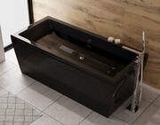 Besco Vera wanna czarna 170x75cm wolnostojąca z przelewem #WKV-170-WO-CZ