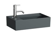 Laufen Kartell umywalka ścienna z ukrytym liniowym odpływem 46x28cm grafitowy mat H8153357581111