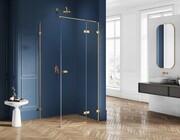 New Trendy Avexa Gold Brushed kabina prostokątna 80x70x200 cm złoto szczotkowane przejrzyste prawa EXK-1729