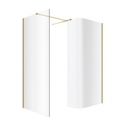 Excellent Vidoq walk-in kabina prysznicowa gięta, ścianka prosta 90cm, ścianka gięta 93cm złoty połysk KAEX.1507.K.0900.0930.GL