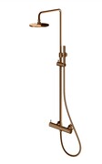 Kohlman Axel Brushed Copper zestaw prysznicowy z deszczownicą 20 cm miedź szczotkowana QW276ABC