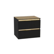 Excellent Tuto 2.0 szafka wisząca front gładki niski czarny 60x50x46,5 cm blat dąb Hikora MLEX.2172.K.60.01BL.BKBK