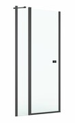 Roca Capital drzwi prysznicowe CZARNY MAT 80x200cm przejrzyste AM4608016M