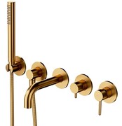 Omnires Y bateria wannowa 5-otworowa podtynkowa z krótką wylewką złoto szczotkowane Y1237/1SGLB