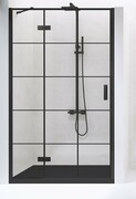 New Trendy New Renoma Black drzwi wnękowe 90x195 cm przejrzyste lewe D-0271A
