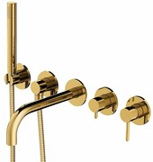 Omnires Y bateria wannowa 5-otworowa podtynkowa z długą wylewką złota Y1237/1GL ___ RABAT W KOSZYKU! ___