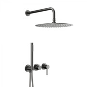 KFA MOZA GUN METAL GREY zestaw prysznicowy podtynkowy z baterią 3-otworową 2-funkcyjną grafit szczotkowany 5039-511-61