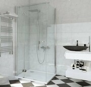 Sea Horse Fresh Line kabina natryskowa narożna kwadratowa lewa drzwi pojedyncze 90x90cm ze ścianką boczną BK247TL _________ DARMOWA DOSTAWA ___________