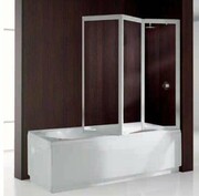 Novellini Parawan nawannowy AURORA 9 138x138cm profil biały szkło przezroczyste AURORA93V-1A