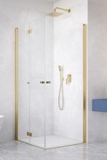 Radaway Nes Brushed Gold KDD B / KDD I kabina 90x80cm lewa szczotkowane złoto przejrzyste 10024090-99-01L/10024080-99-01R