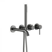 KFA MOZA GUN METAL GREY zestaw wannowy podtynkowy z baterią 3-otworową 2-funkcyjną grafit szczotkowany 5039-411-61