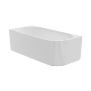 The North Bath Calia wanna wolnostojąca przyścienna RYFLOWANA lewa 150x75cm + syfon Klik-klak 6845-1501LRYF