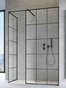 Radaway Modo New Black III kabina Walk-in 90x90x200 Factory czarny mat/szkło przejrzyste 389094-54-55/389094-54-55/389000-54